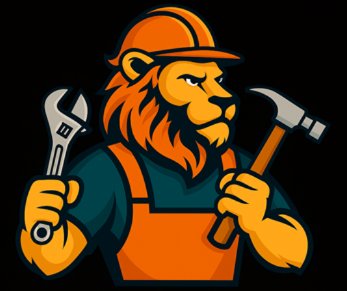 Holly Springs Handyman lion mascot logo